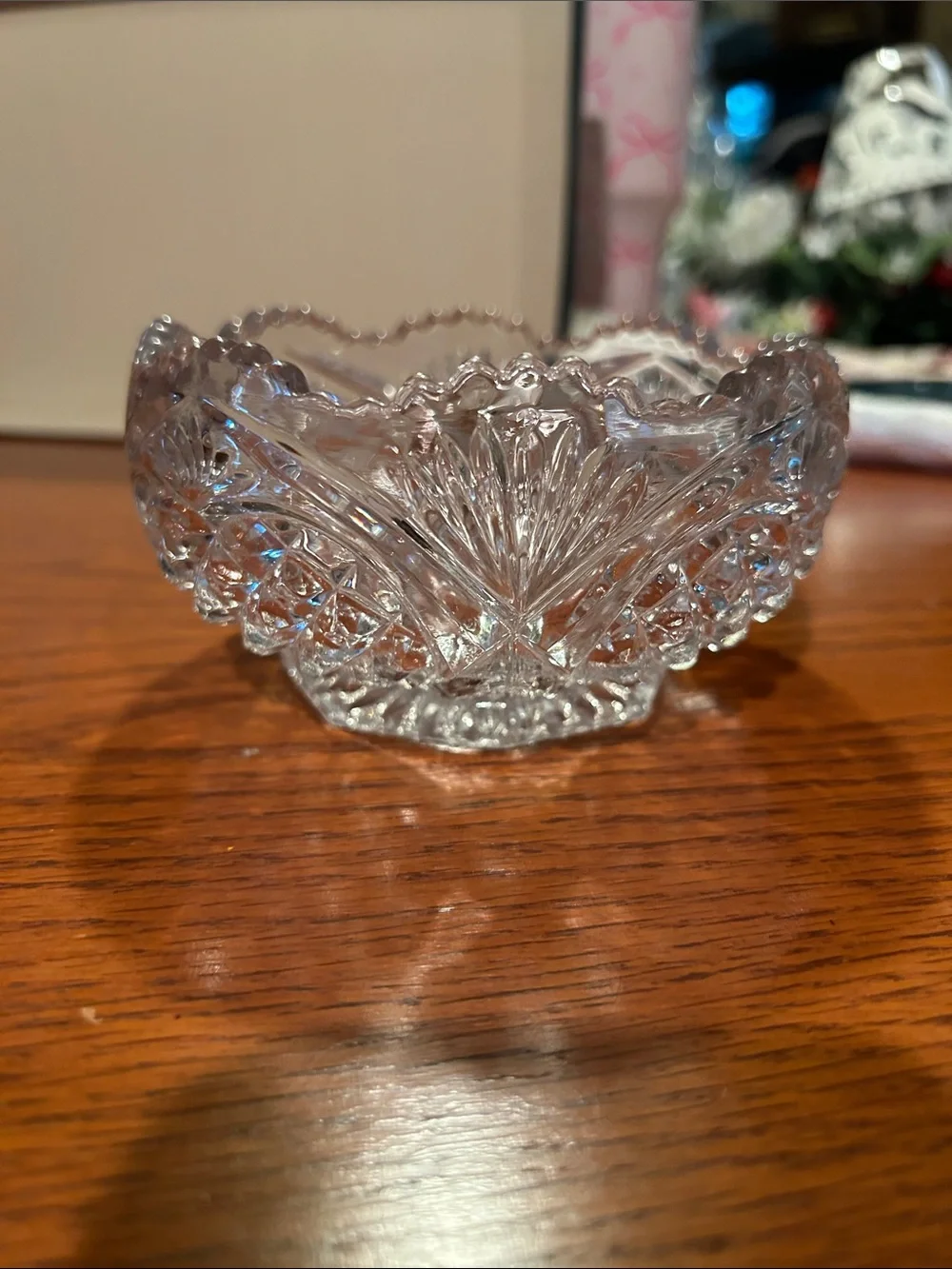 Crystal Decorative Bowl - Clear Glass Home Accent